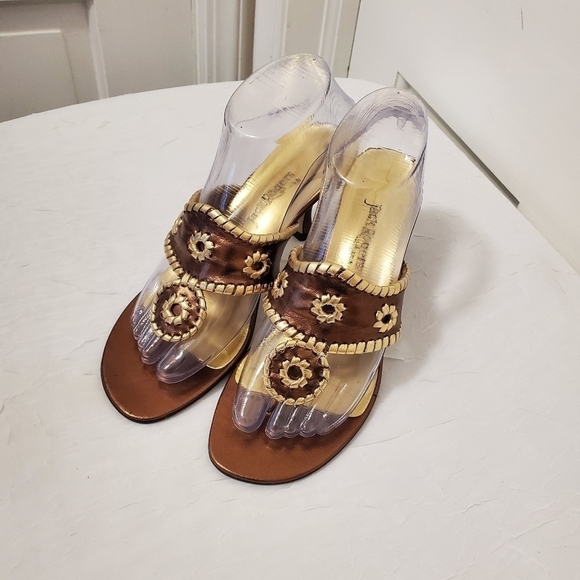 Jack Rogers Brown and Gold Sandals - Picture 2 of 8